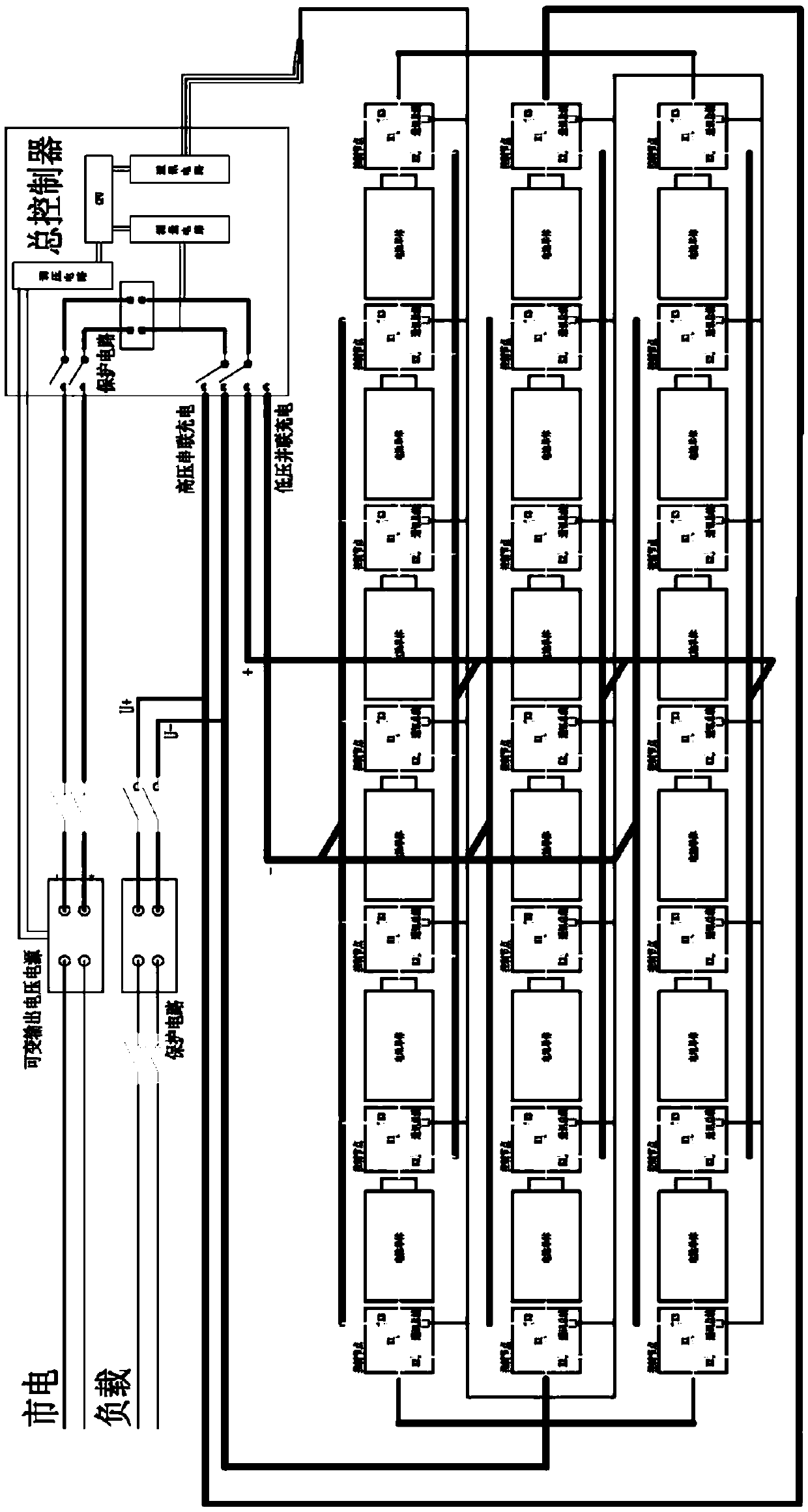 A battery pack application node and matrix battery management system and implementation method