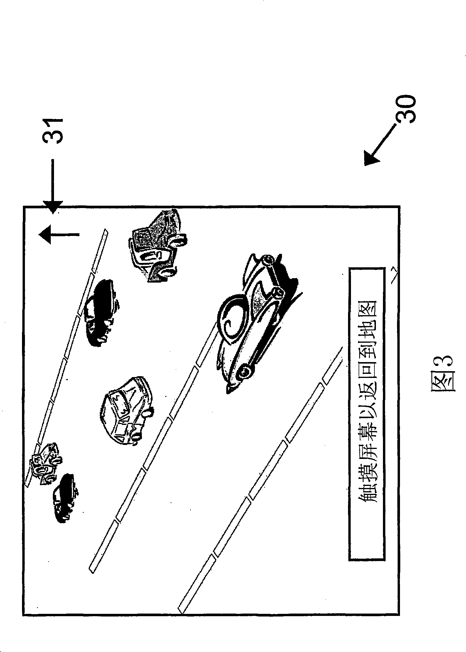 A navigation device displaying traffic information