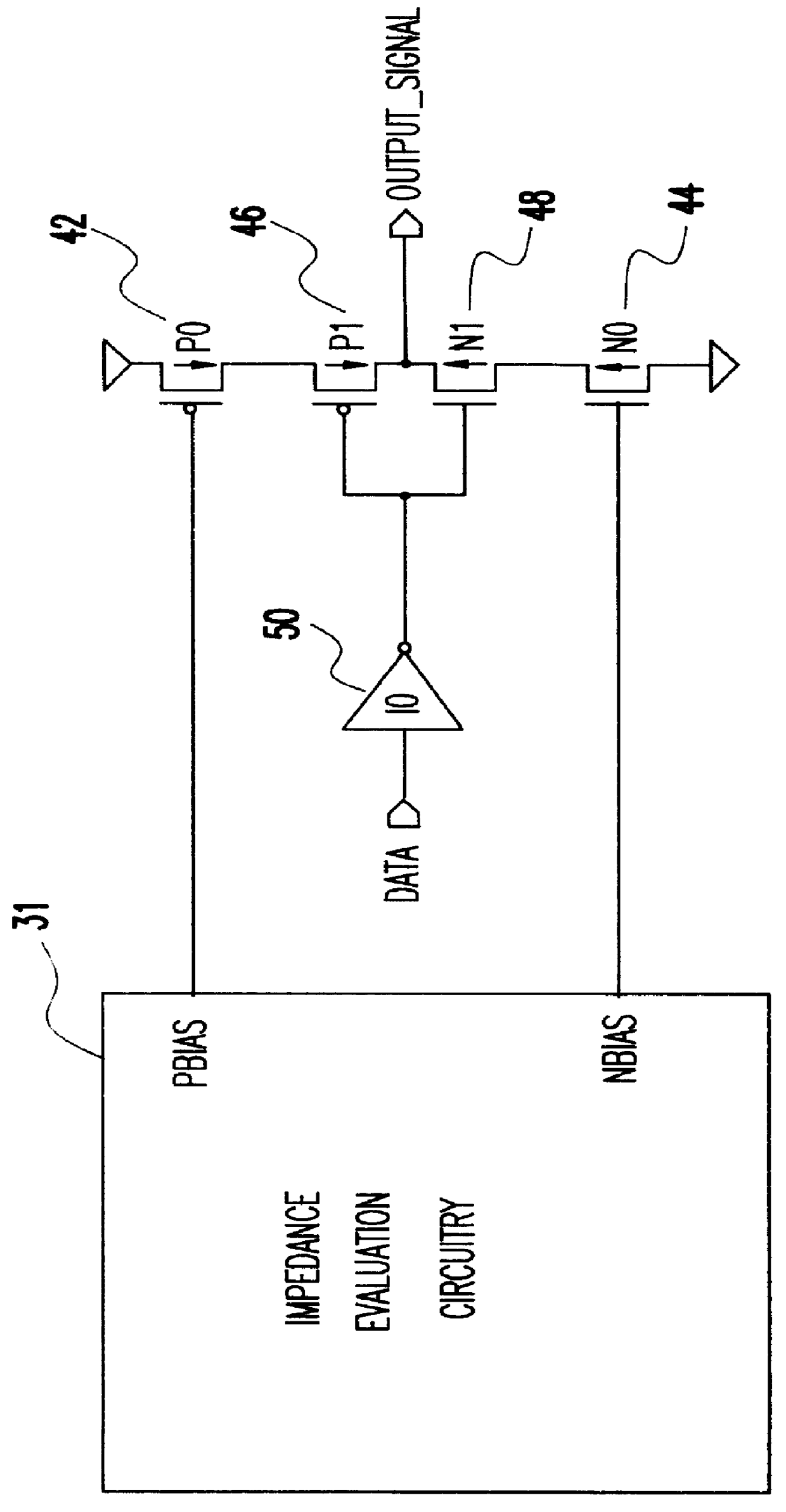 Variable impedance output driver circuit using analog biases to match driver output impedance to load input impedance