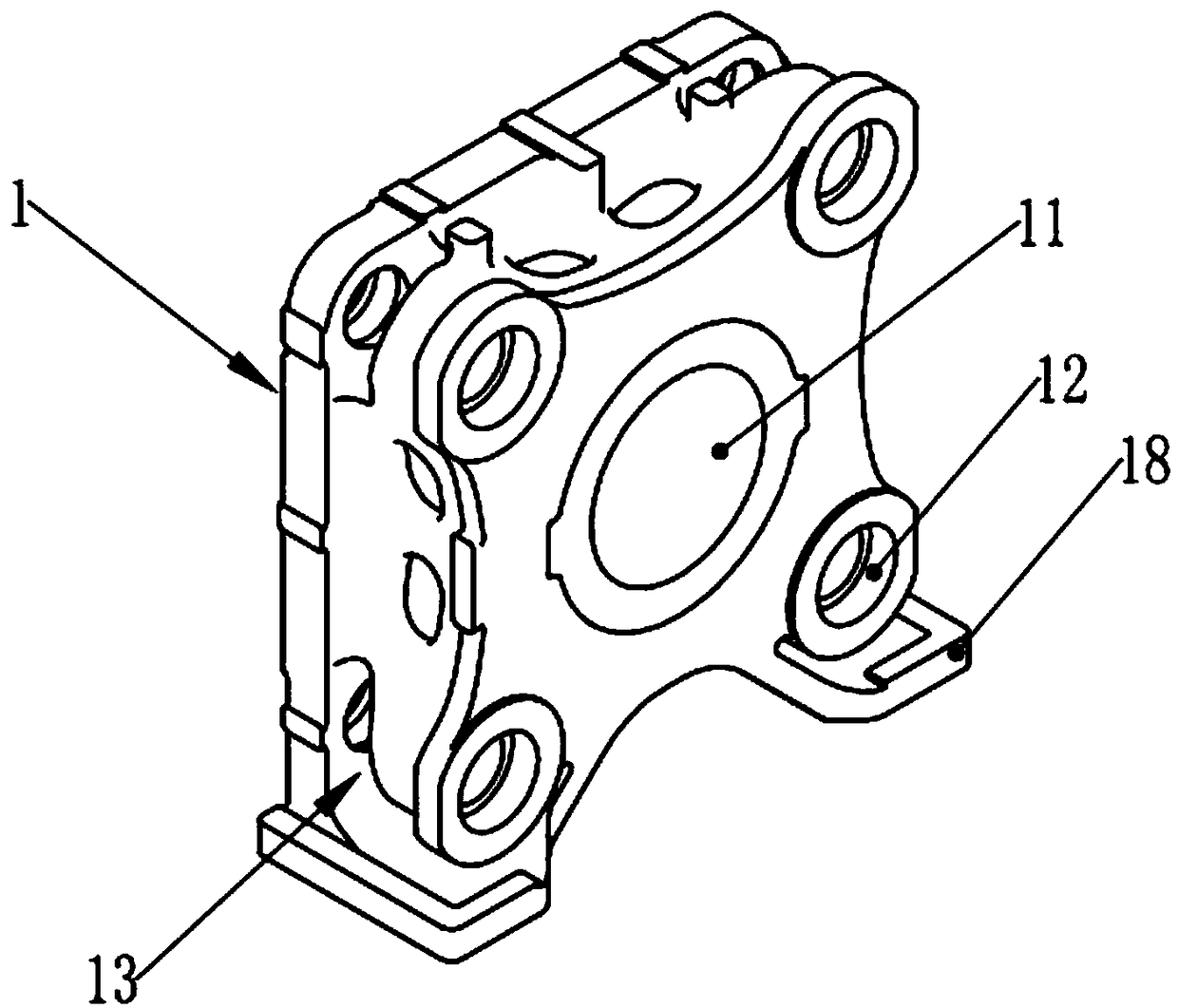 Mold-locking head plate of injection molding machine