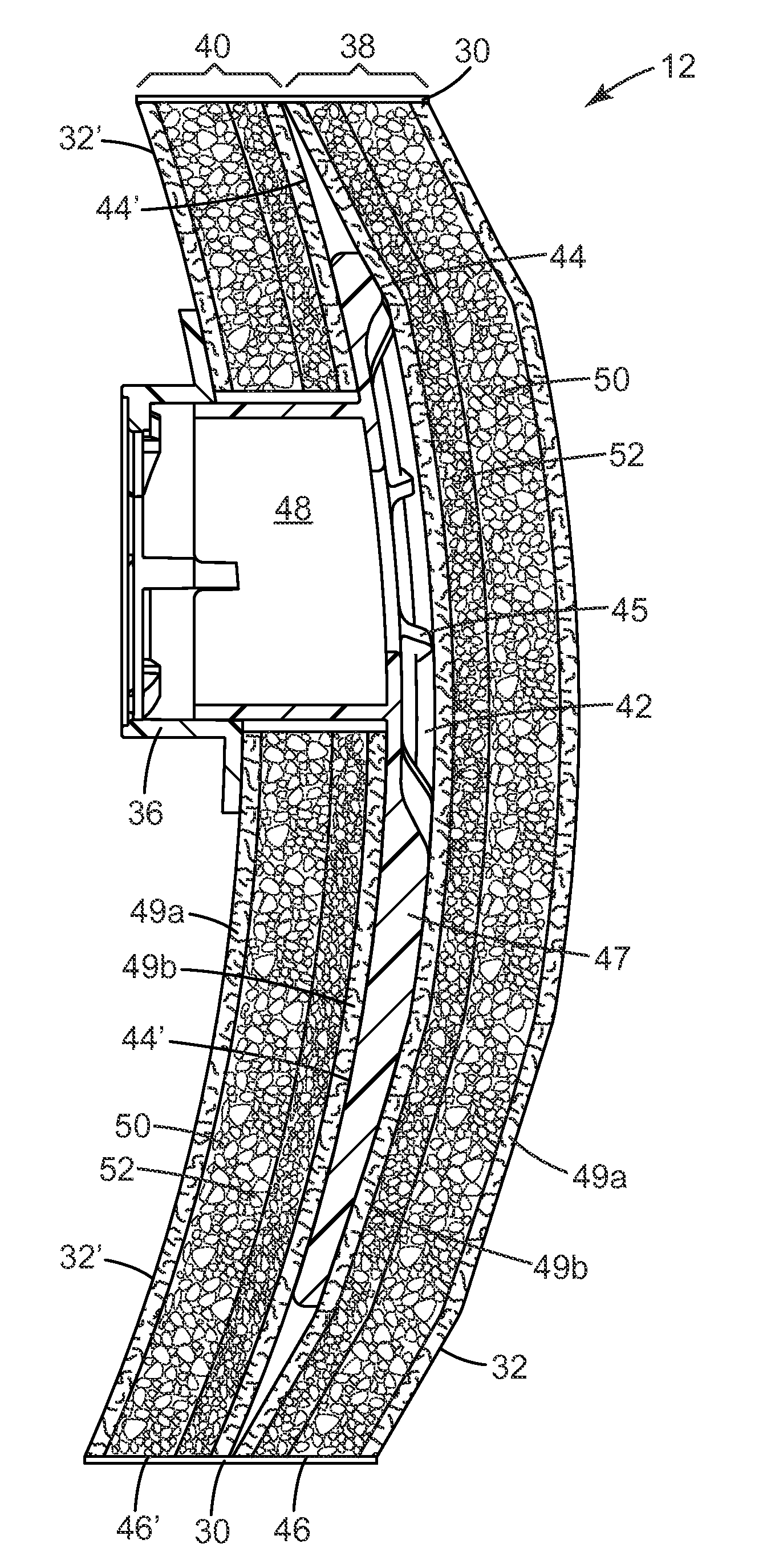 Filter cartridge having central plenum and housing sidewall