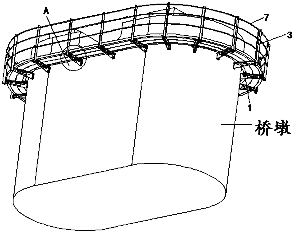 Maintenance-free quick-assembling bridge pier hanging basket