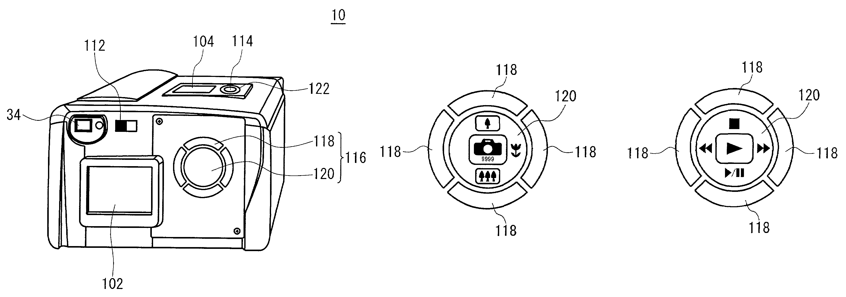 Input unit, information recording apparatus and digital camera using the same