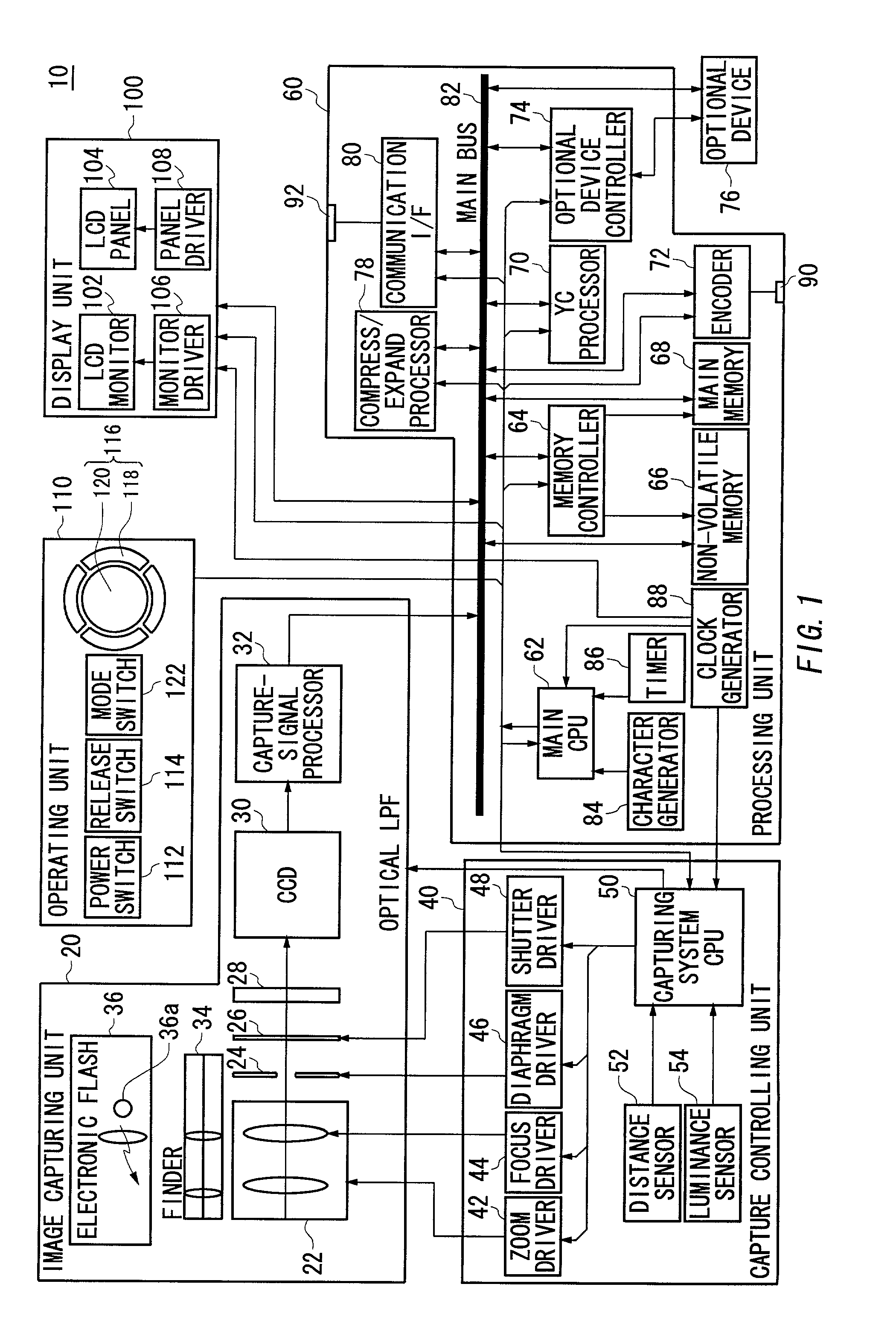 Input unit, information recording apparatus and digital camera using the same