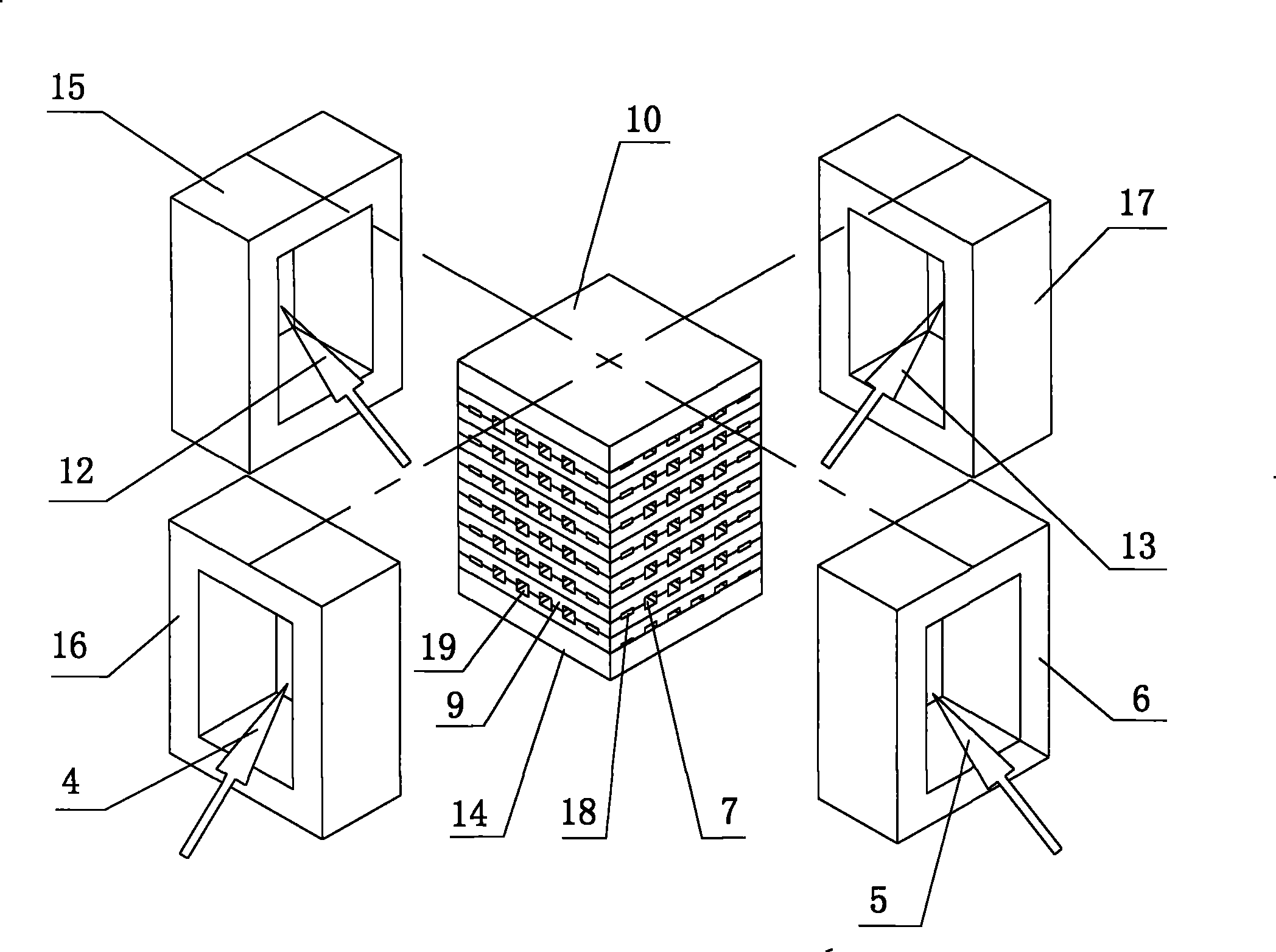 Negative-pressure humidification vehicle-mounted fuel cell system with perforated plate humidifier