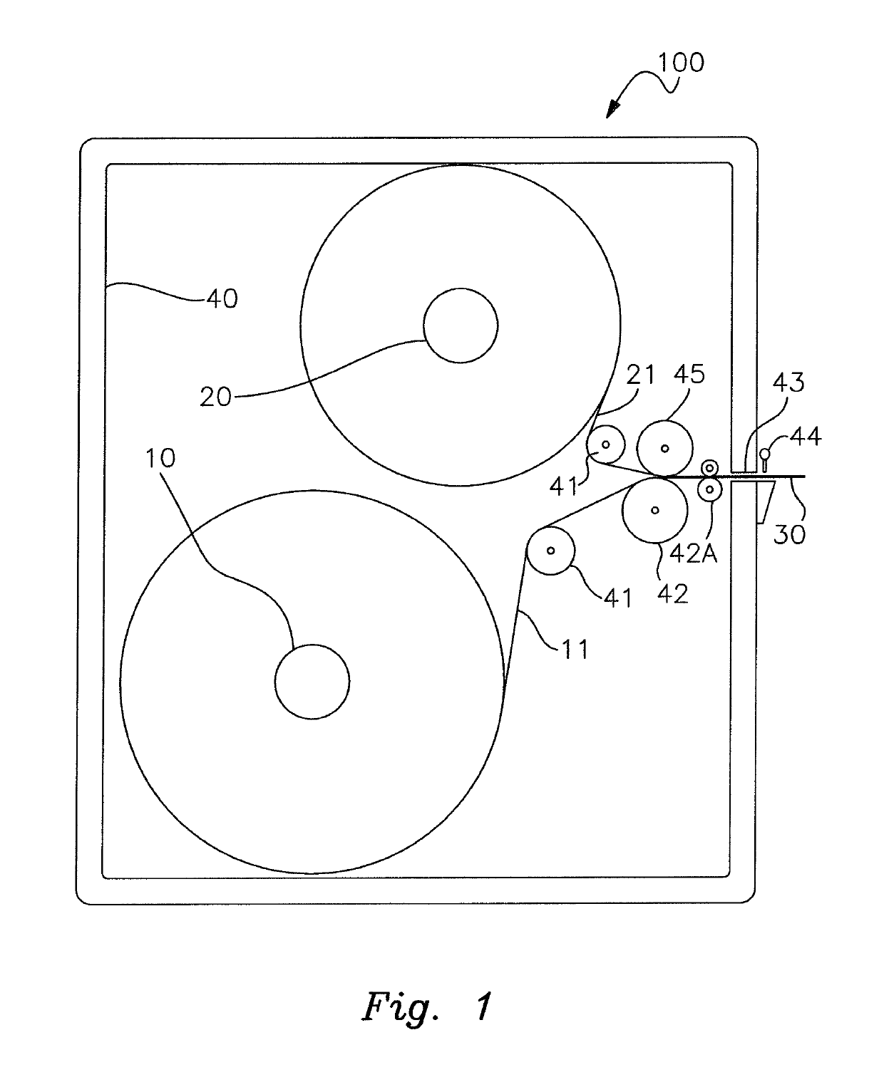 Dispenser apparatus and method of use for laminating and dispensing transfer tape in a paper web turn-up system