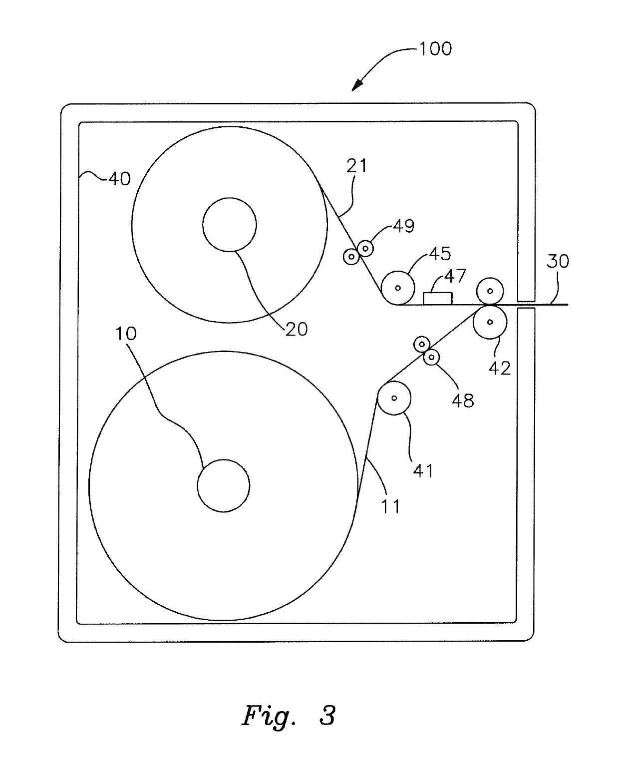 Dispenser apparatus and method of use for laminating and dispensing transfer tape in a paper web turn-up system