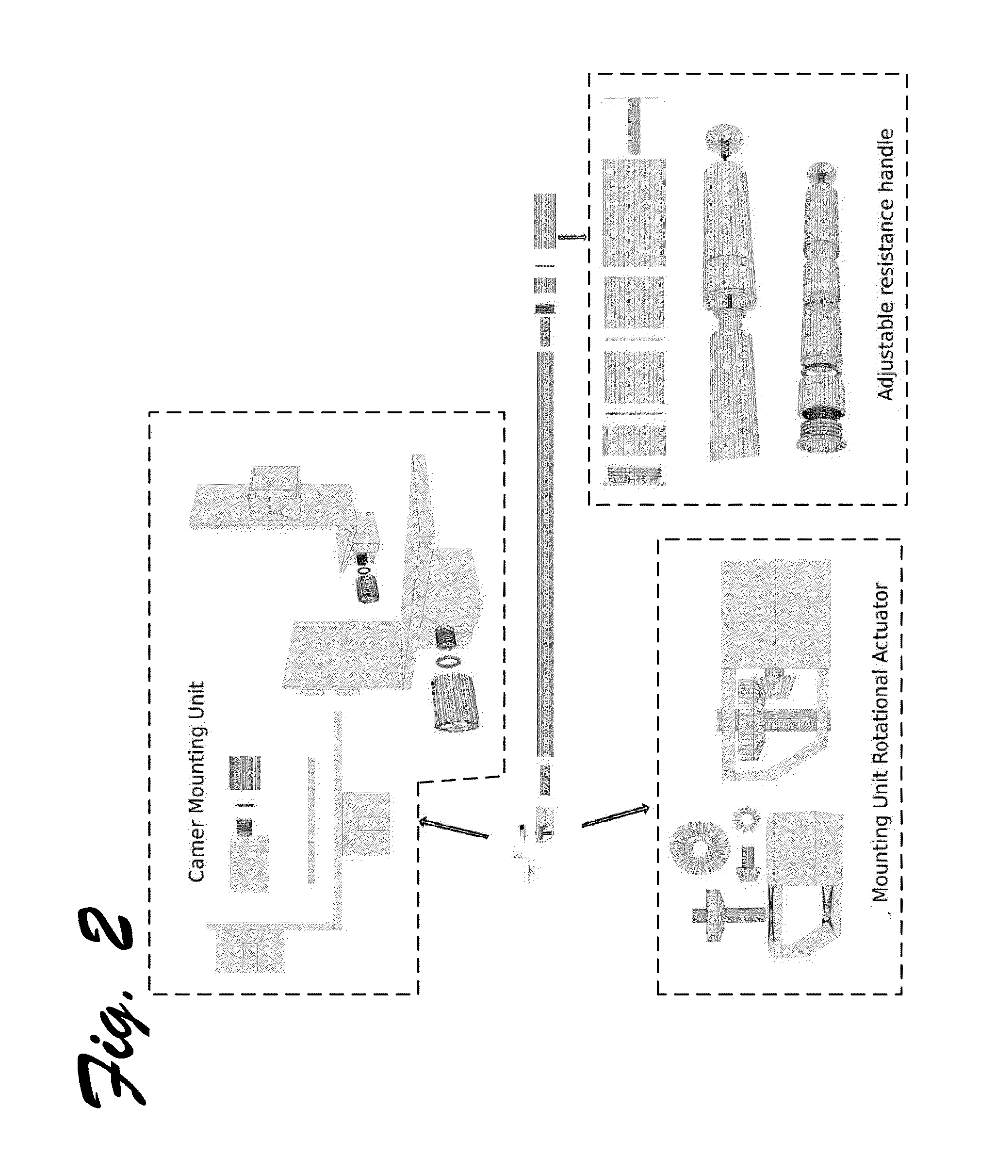 Portable media equipment support device with rotating action