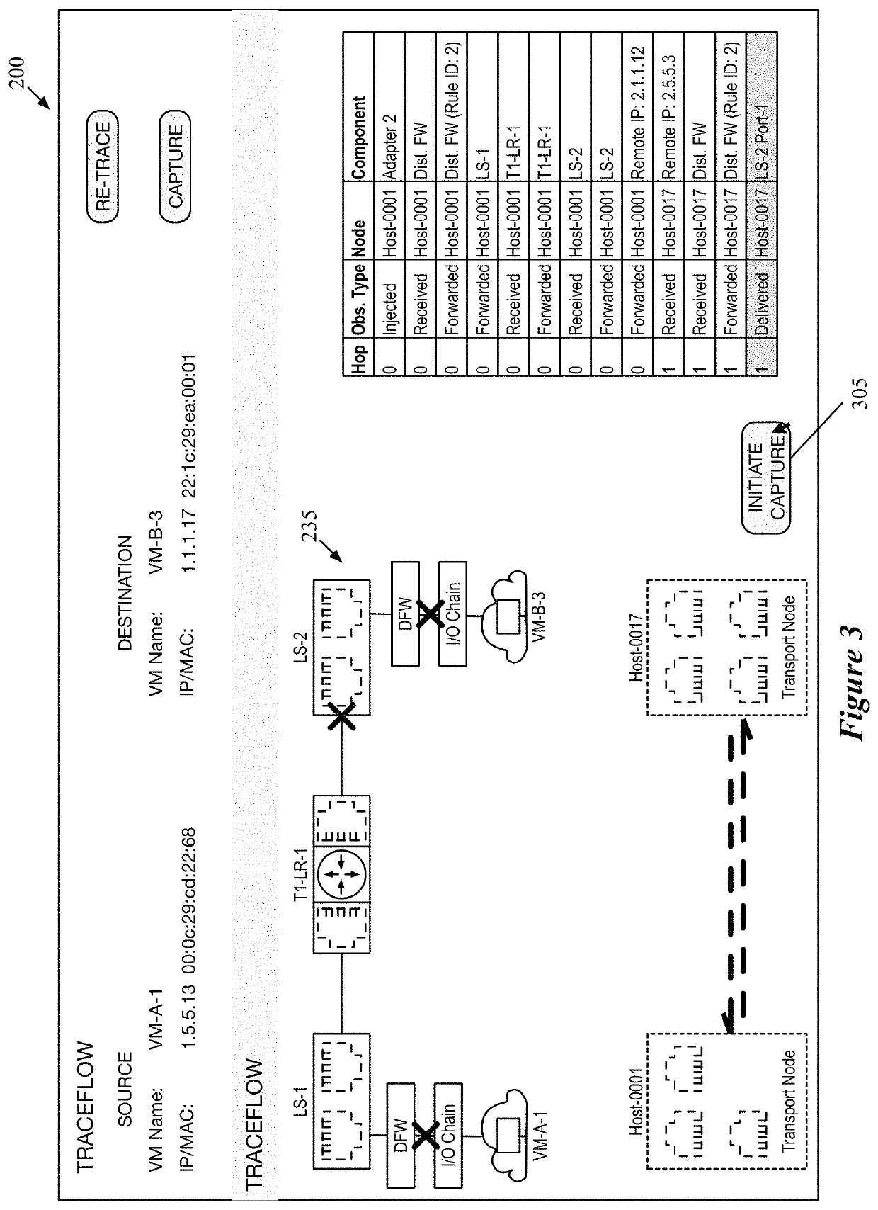 Using packet tracing tool to automatically execute packet capture operations