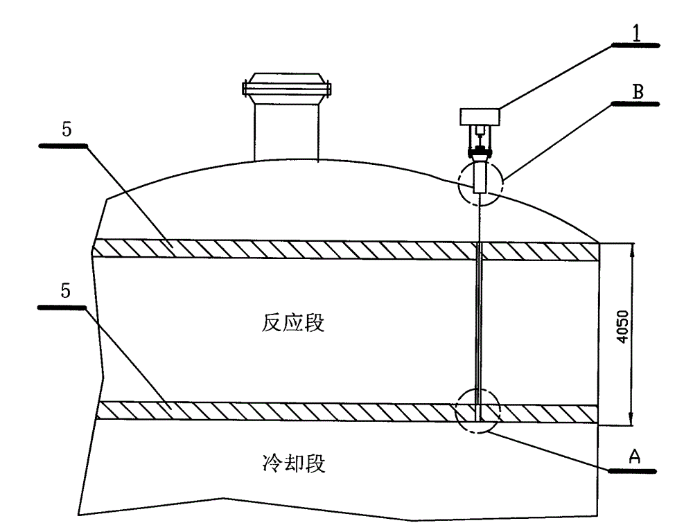 Device for installing thermocouple on reactor in propenoic acid production