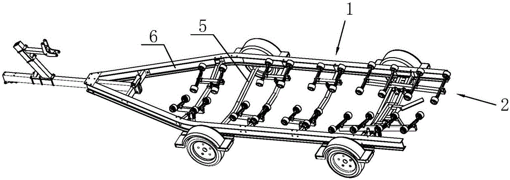 Boat trailer of automatic centering structure