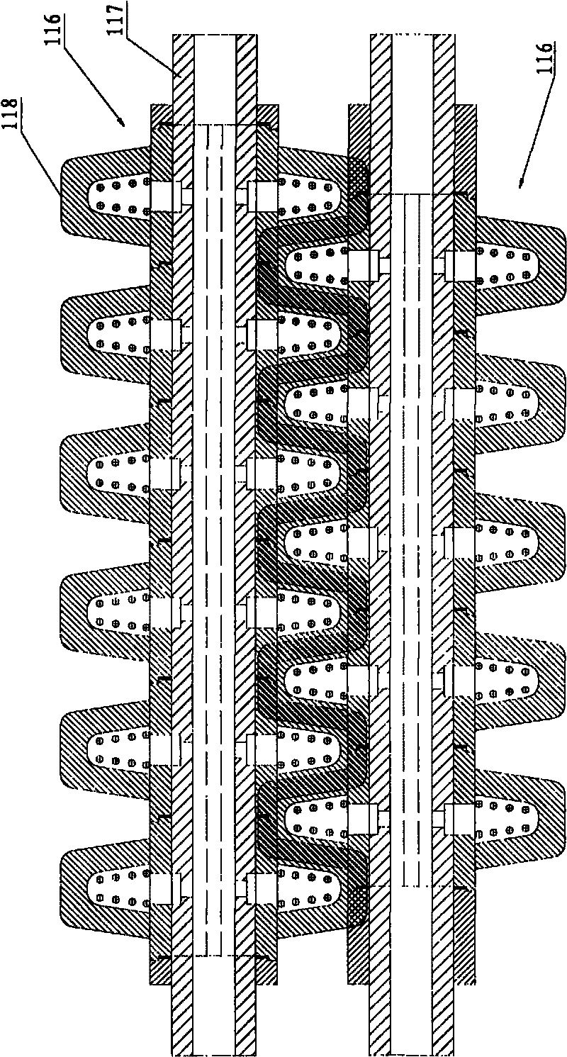 Furnace slag crushing device, crushing method and semi-wet method furnace slag processing system