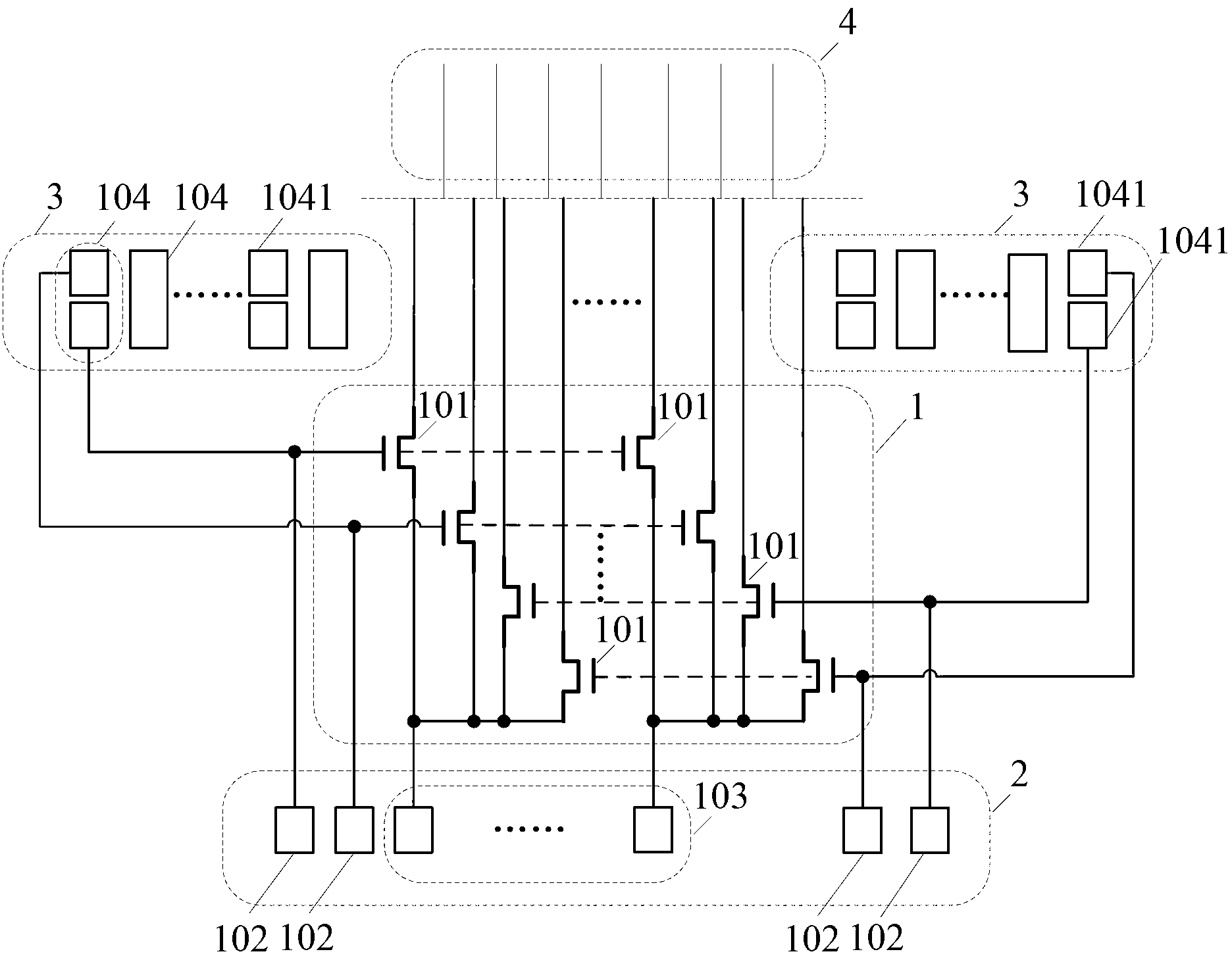 Test circuit and test method for pixel array, display panel and display