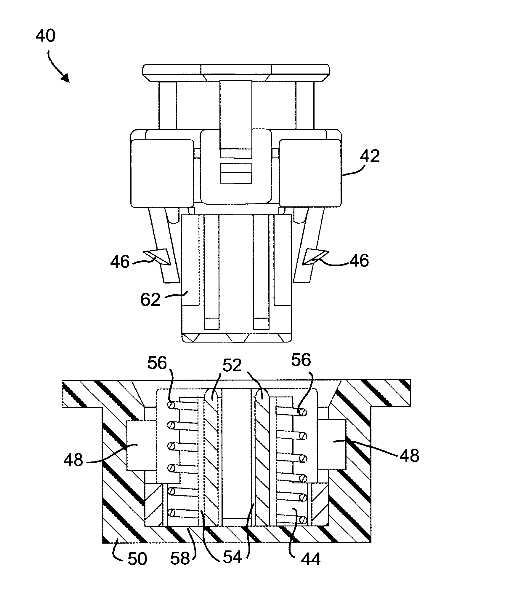 Unlock proof squib connector