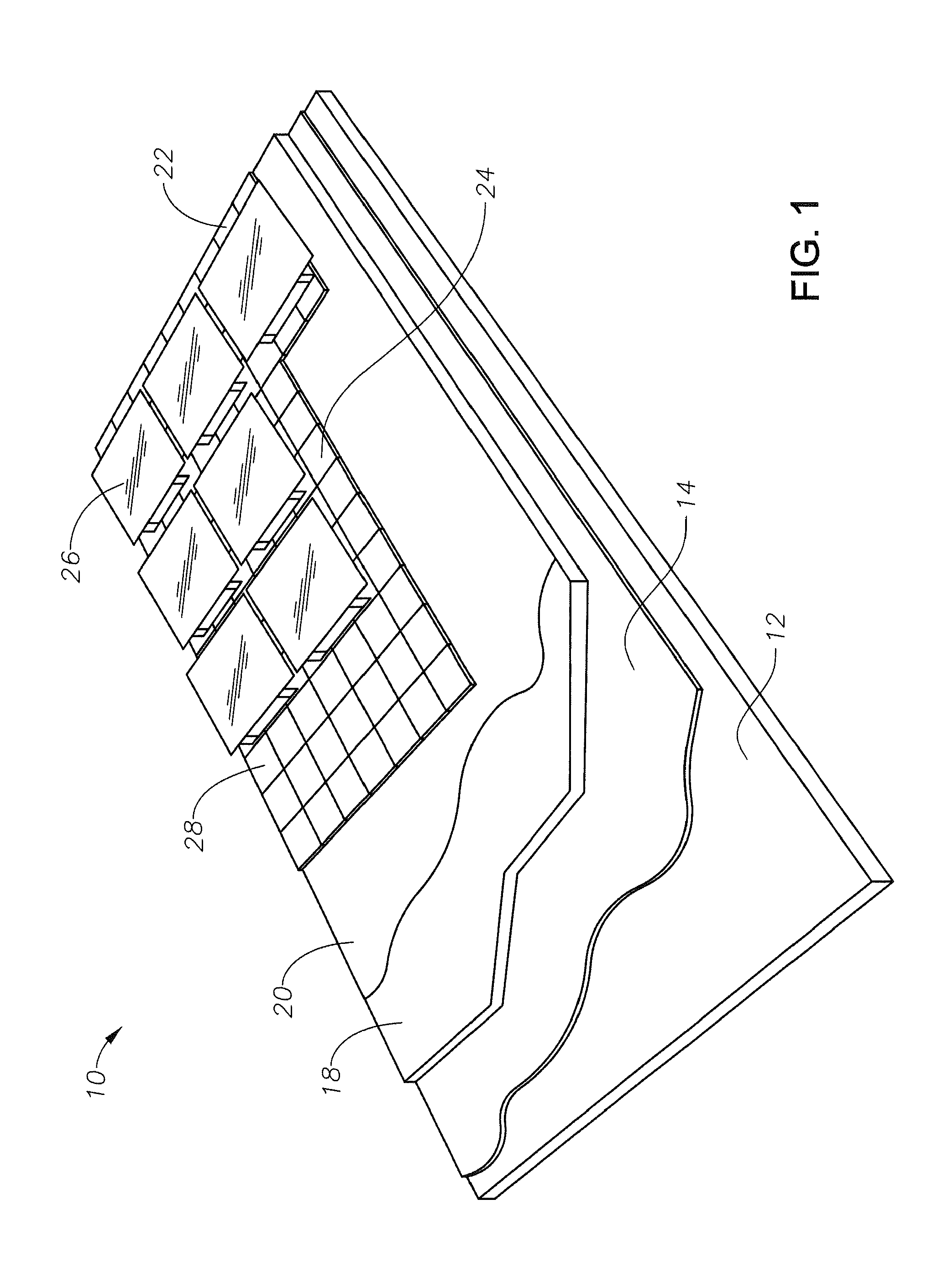 Self-ballasted, roof-integrated, lightweight FRC PV mounting system