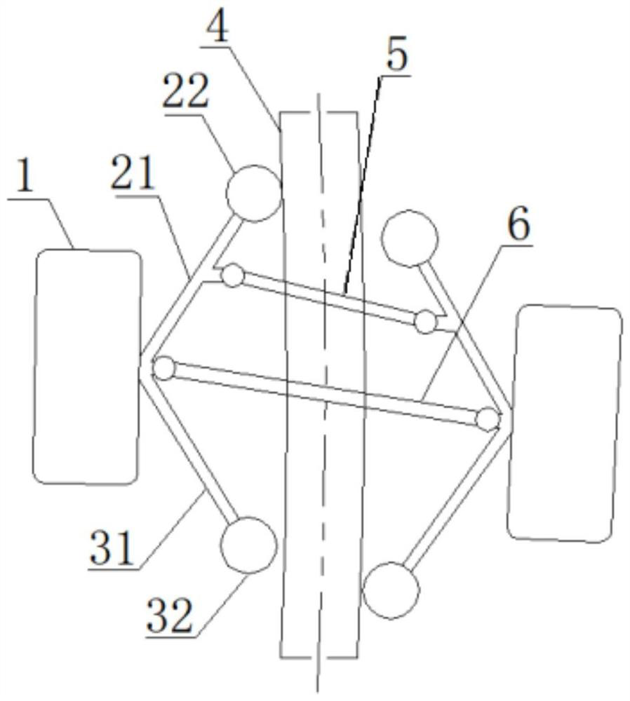 Guide rail type railway vehicle bogie guiding device and railway vehicle