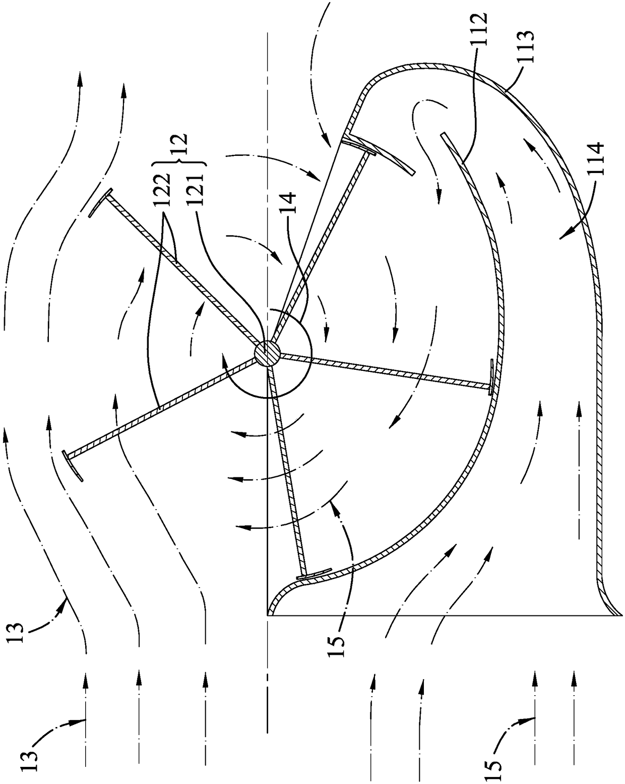 Blade device for flow power generation