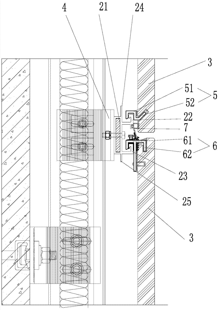 Aluminum hanging part pair type dry seal stone curtain wall system