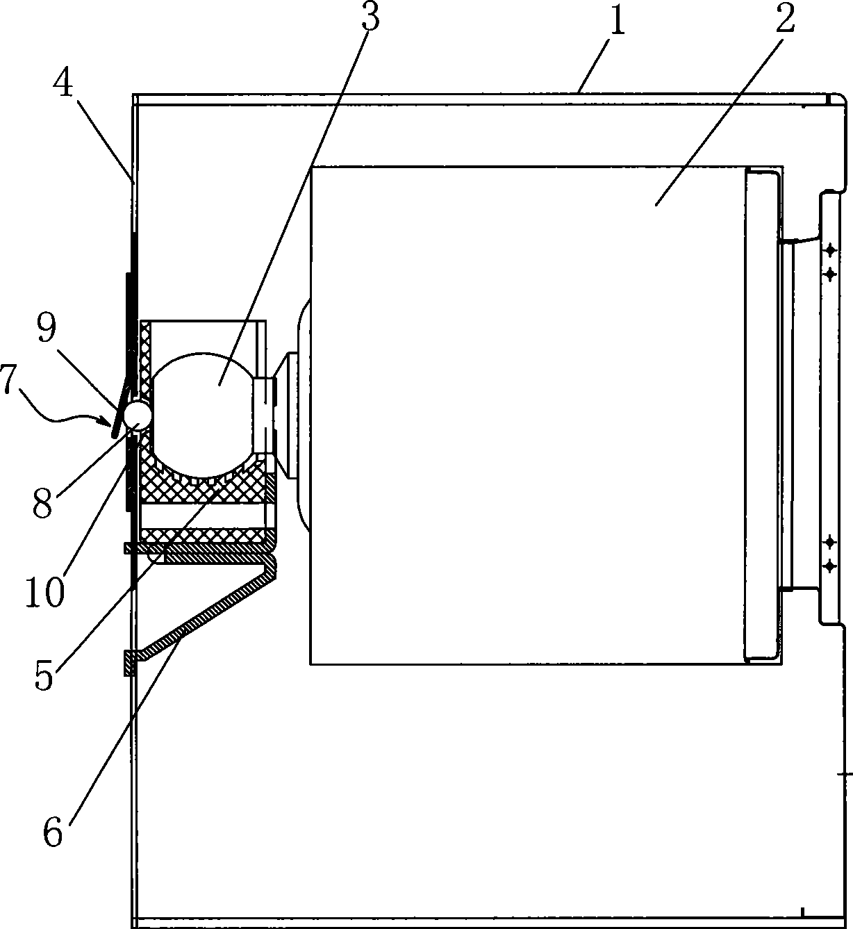 Roller earthing structure of dryer