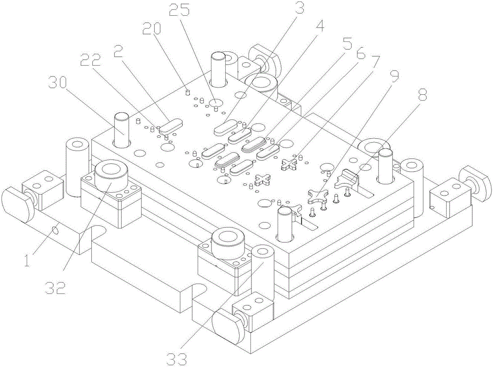 U-shaped piece grading punch forming die