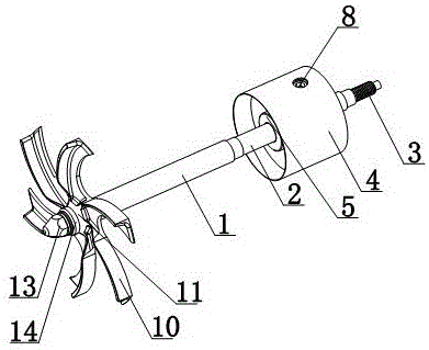 Stirring blade for textile dyestuff mixed liquid