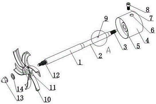 Stirring blade for textile dyestuff mixed liquid