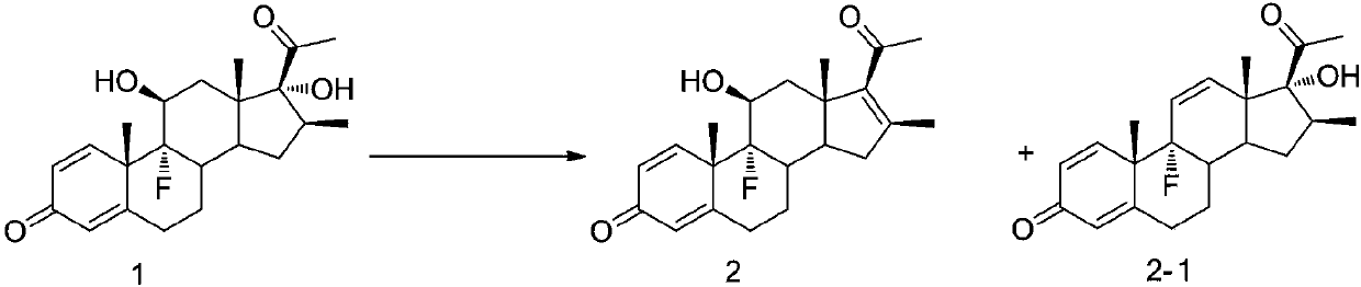 Preparation method of 16-ene steroid compound