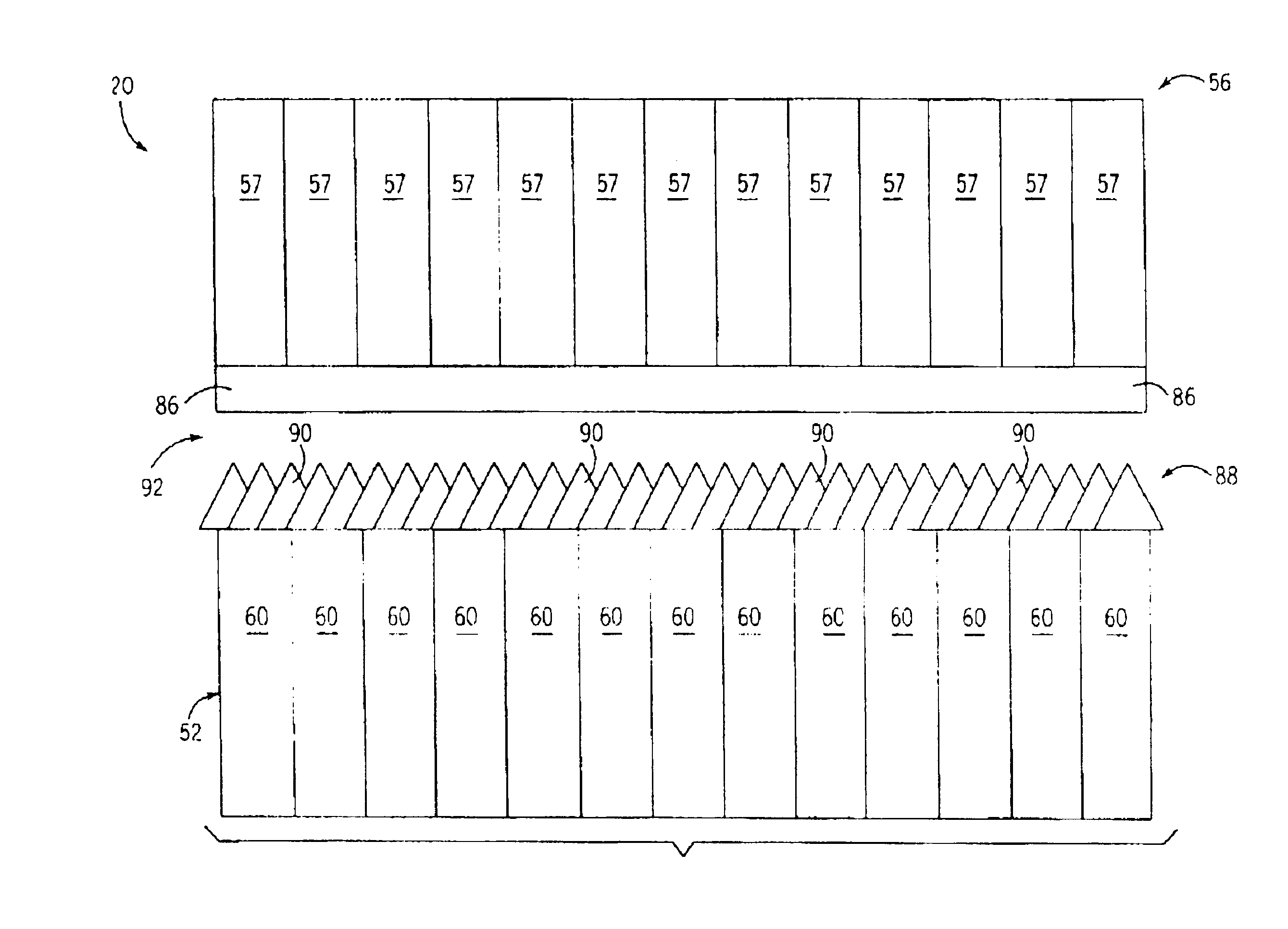 CT detector with integrated air gap