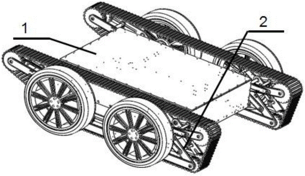 Mobile robot platform with deformable tracks based on four-rod mechanism