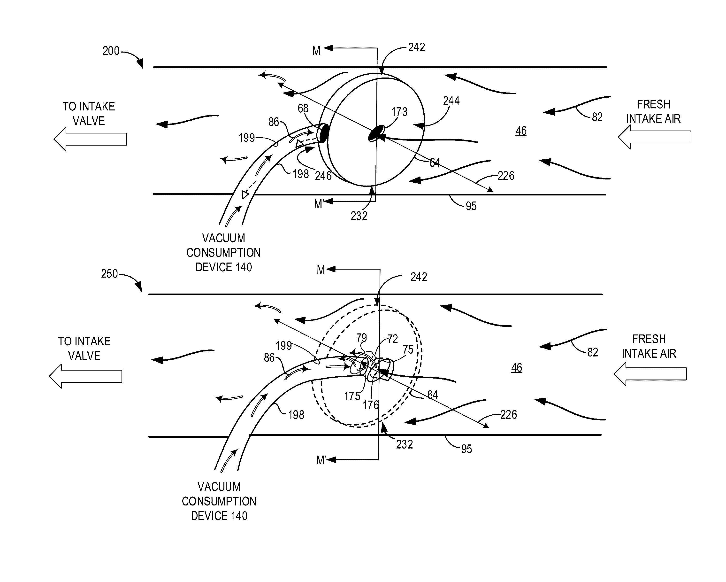 Method and system for vacuum generation using a throttle comprising a hollow passage