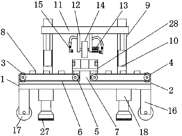 Tubular aluminum profile cutting device