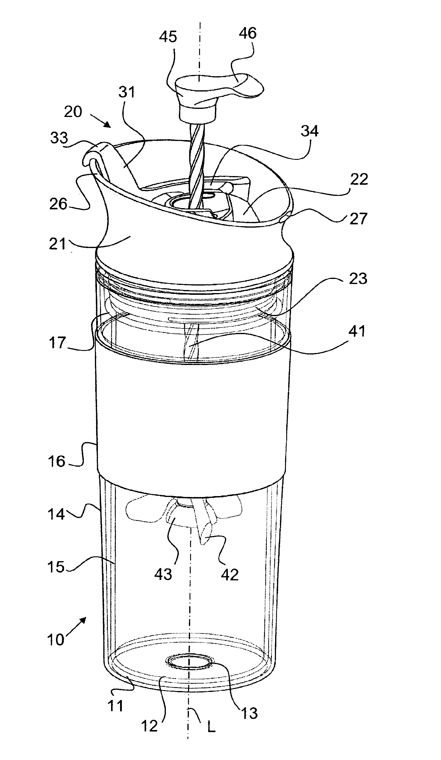 Beverage maker having a lockable actuation rod