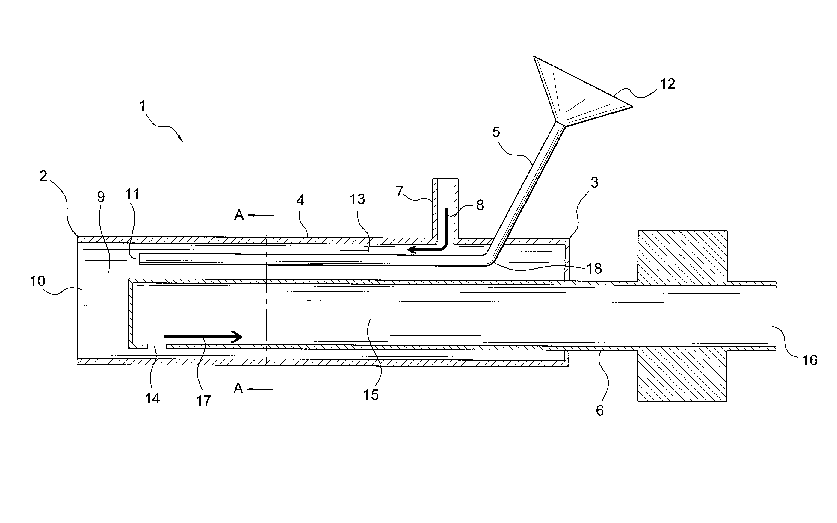 Efficient continuous flow irrigation endoscope