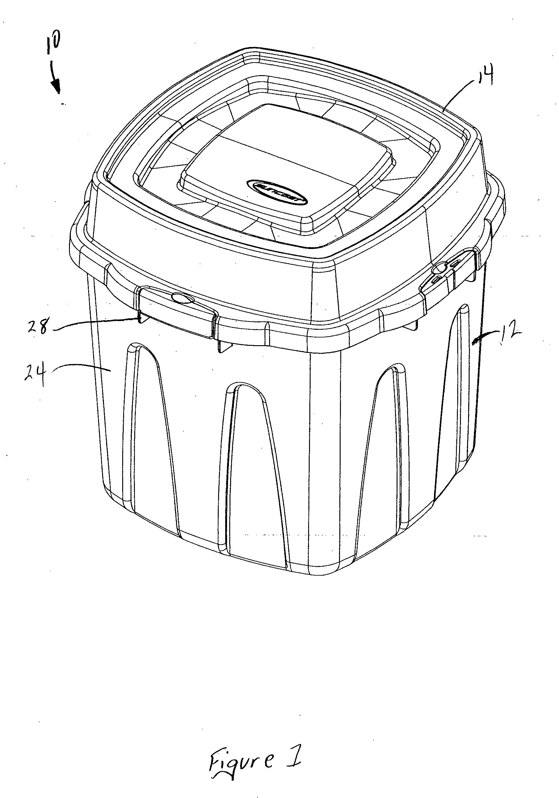 Rolling cube container with lid