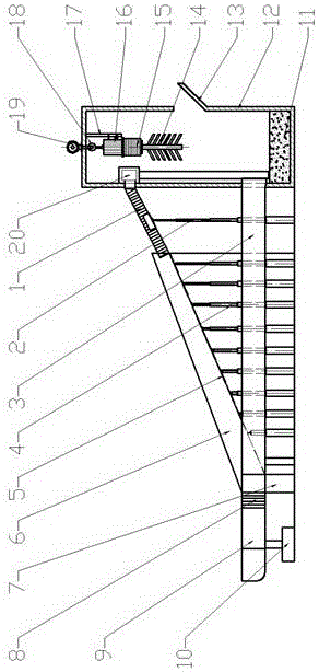 Simulation test device for debris flow and test method