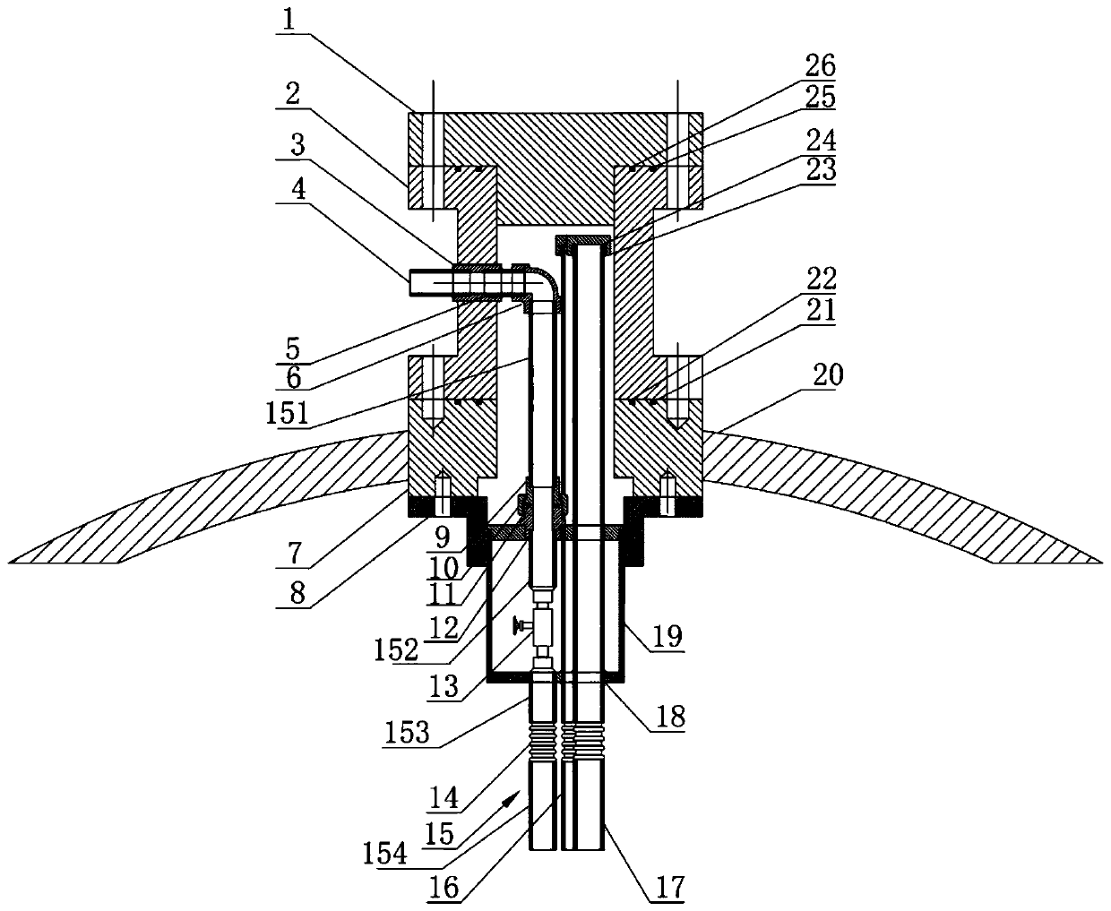 Underwater gaseous oxygen overpressure discharging device