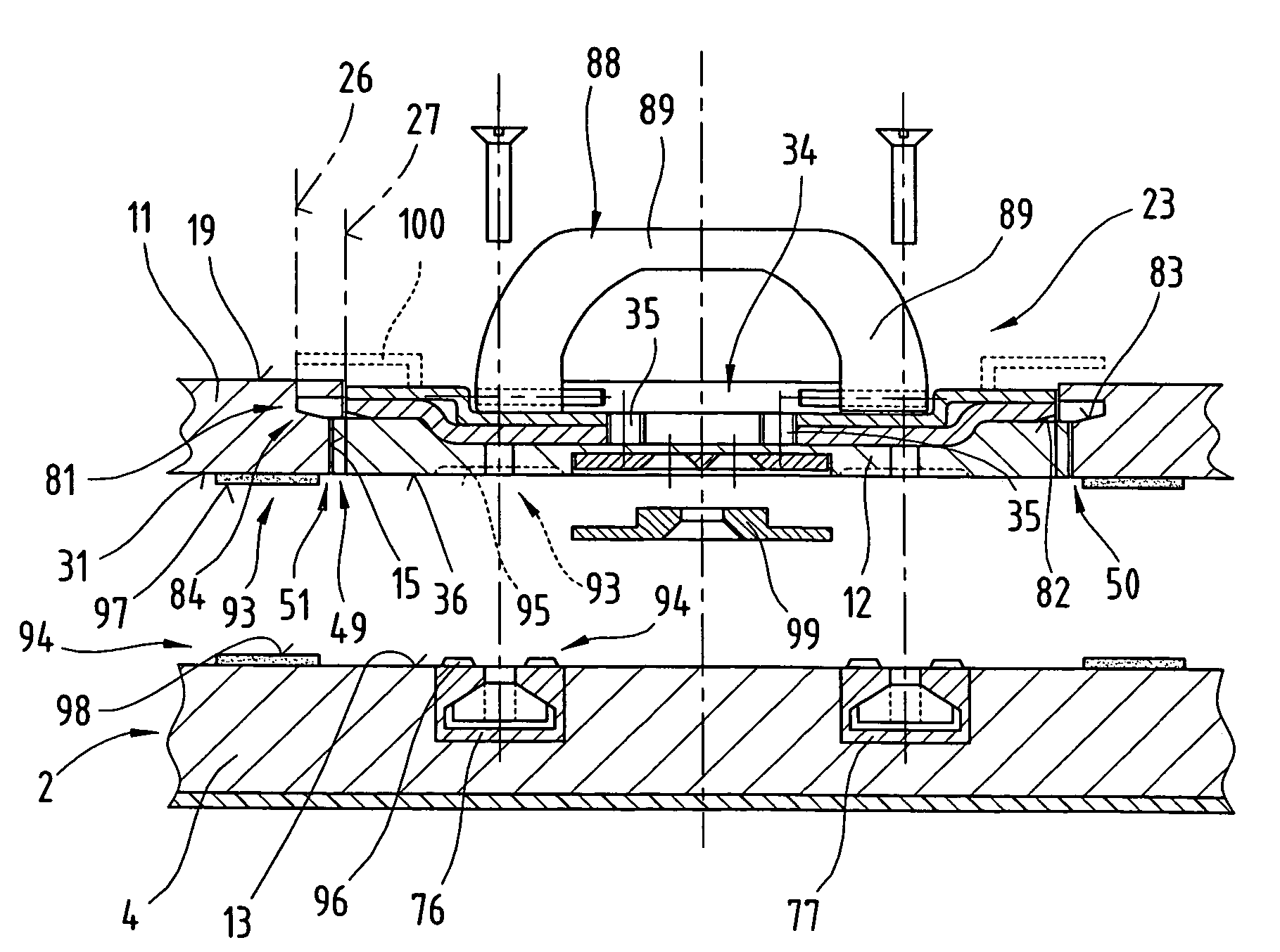 Binding unit for sports devices, in particular for a snowboard