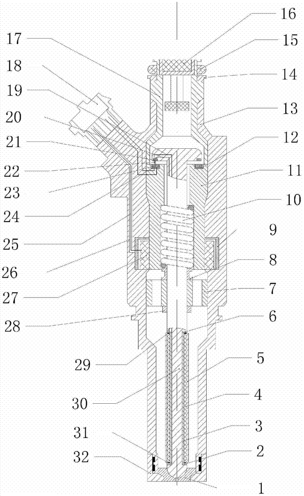 A gdi fuel injector heated by ptc thermosensitive ceramics