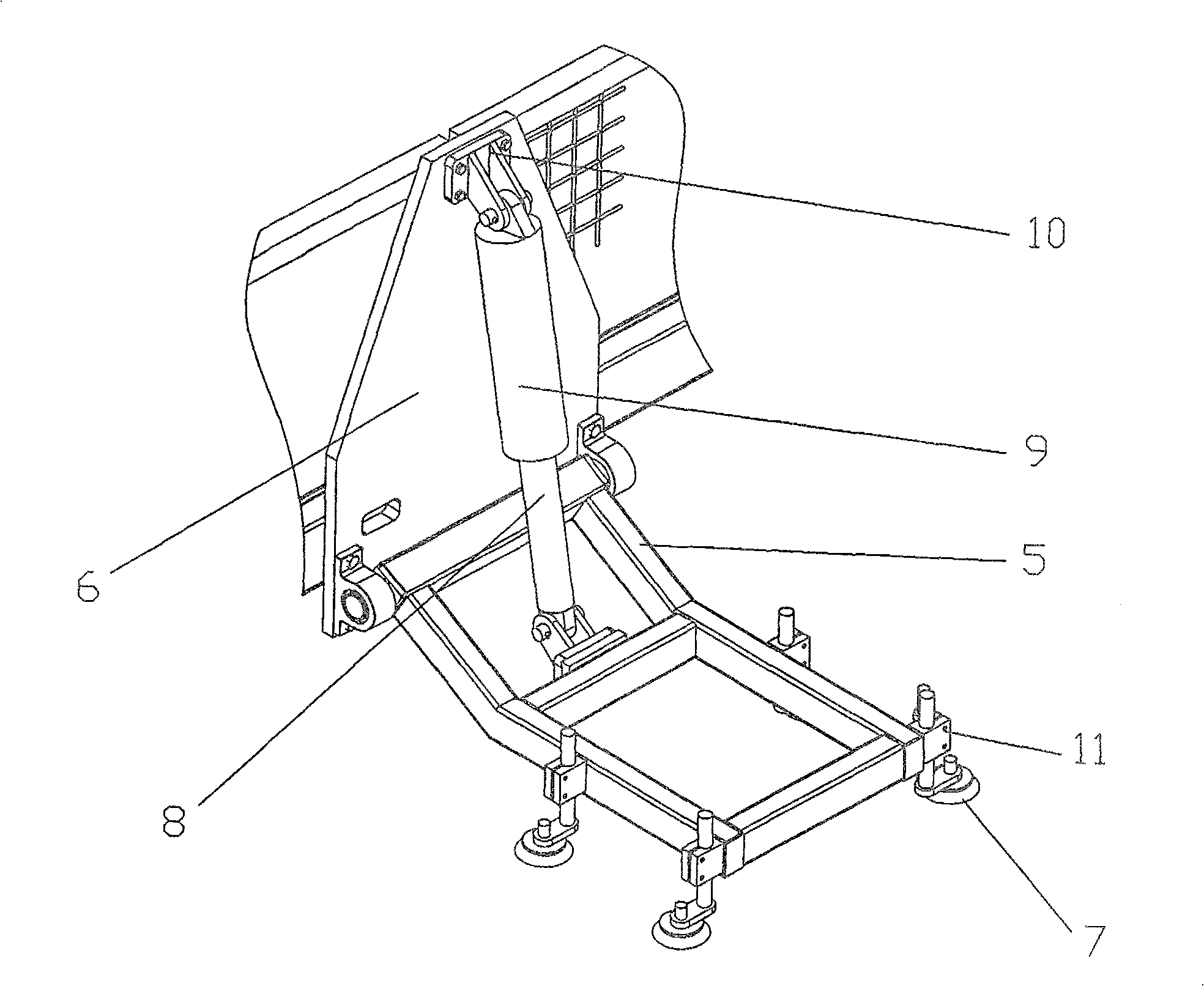 Glue spreading system glass turnover mechanism