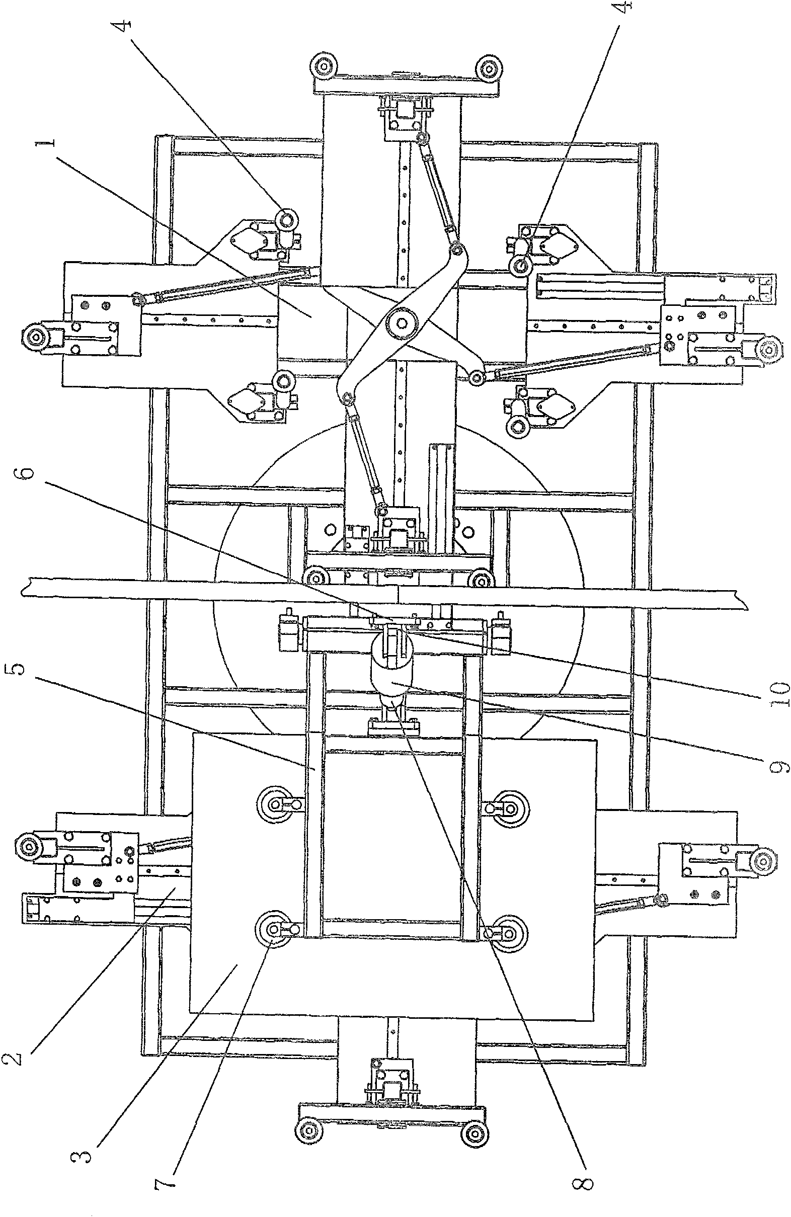 Glue spreading system glass turnover mechanism