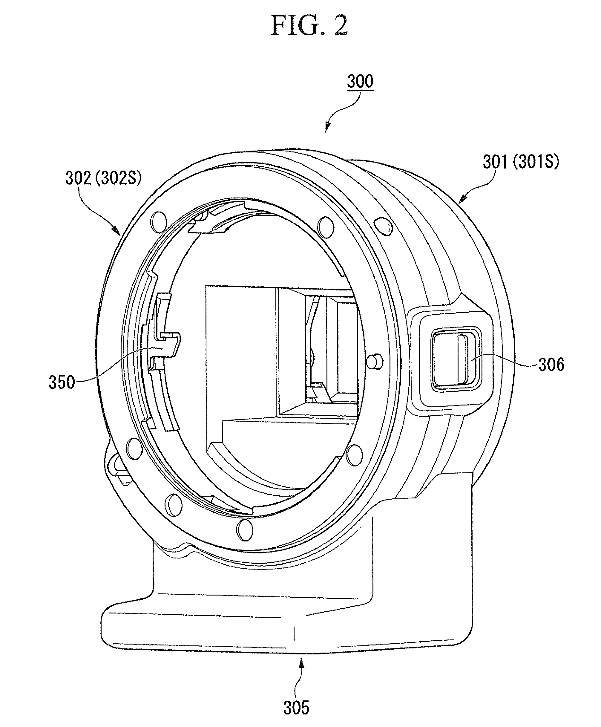 Adapter, camera system, and adapter control program