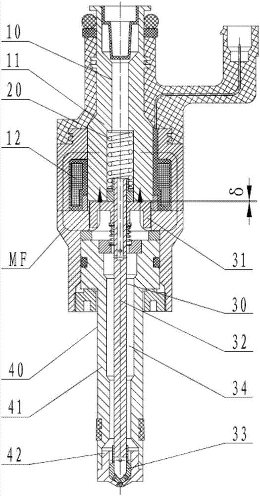 Gasoline engine gasoline sprayer nozzle