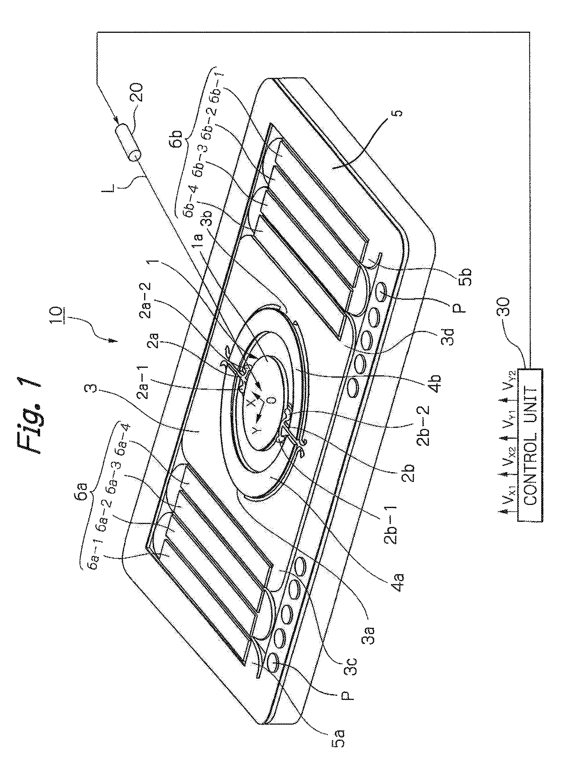 Optical deflector including mirror with extended reinforcement rib coupled to protruded portions of torsion bar