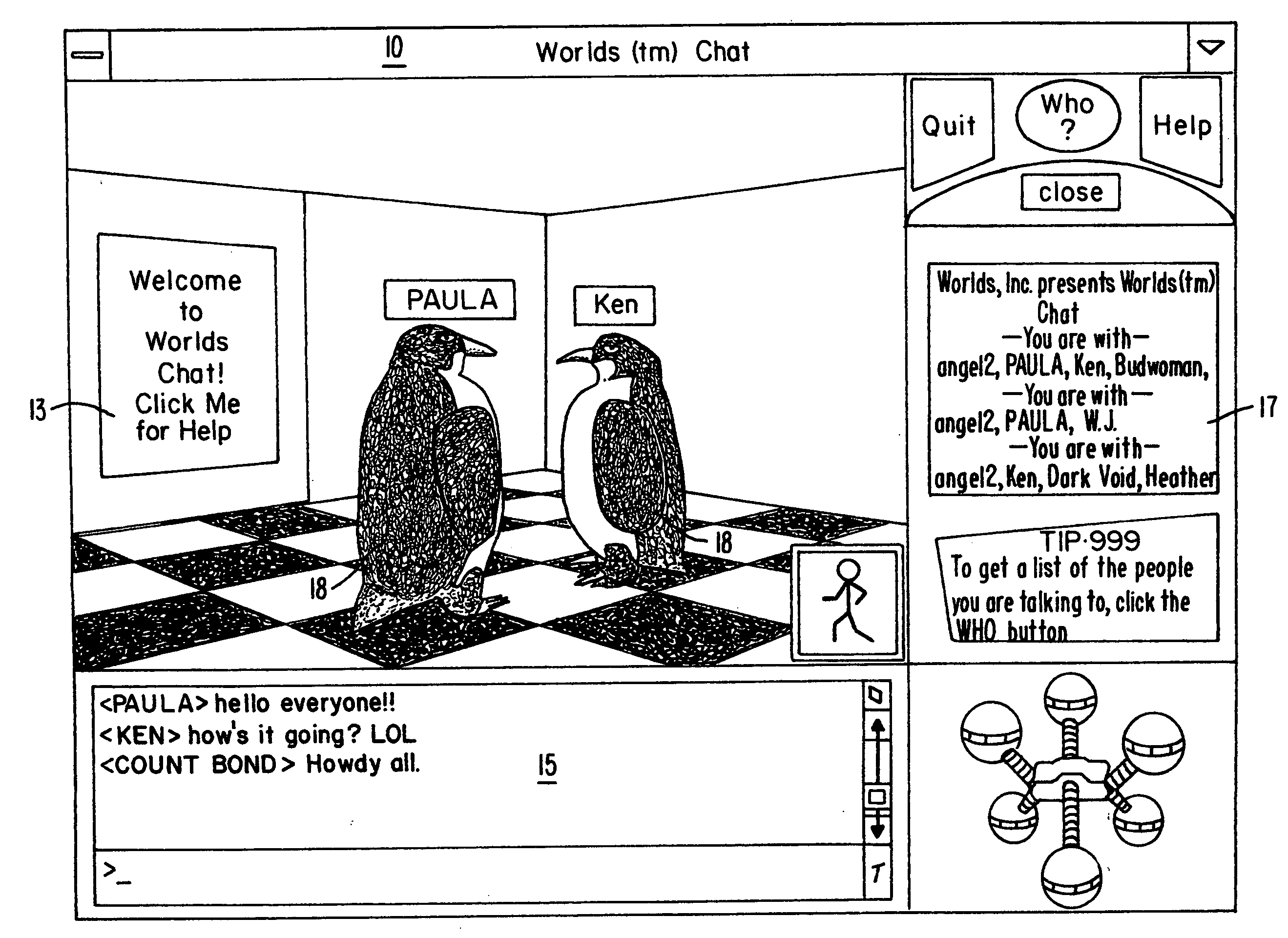 System and method for enabling users to interact in a virtual space