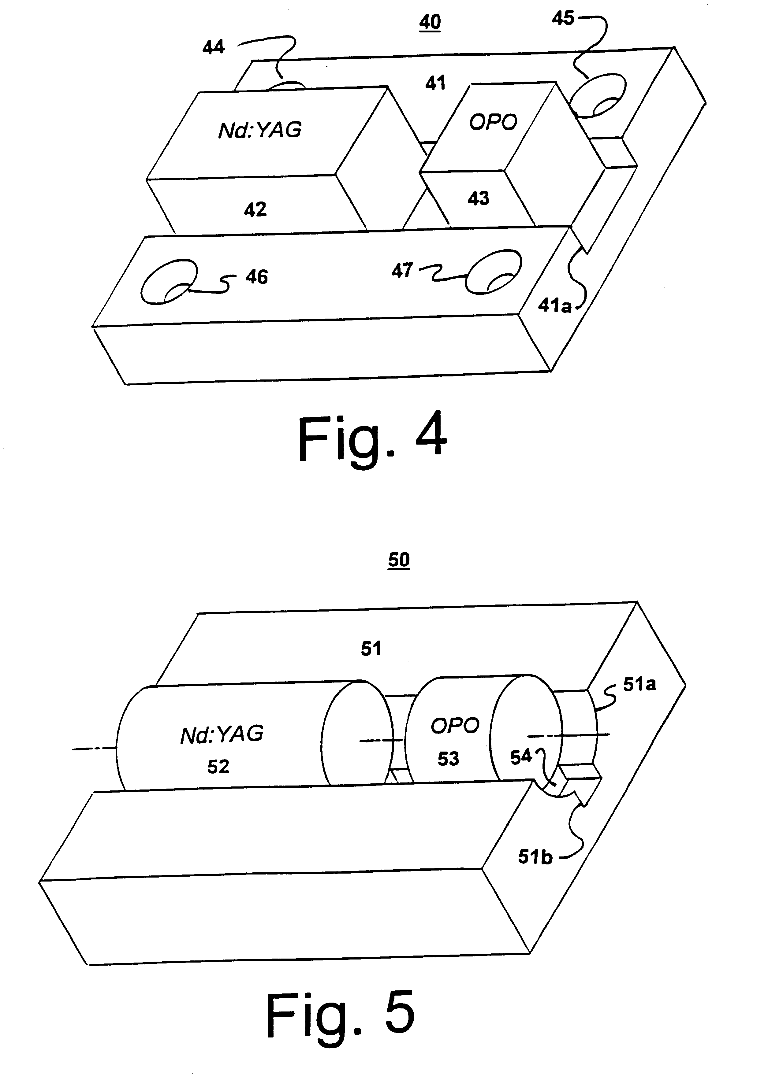 Pseudo-monolithic laser with an intracavity optical parametric oscillator