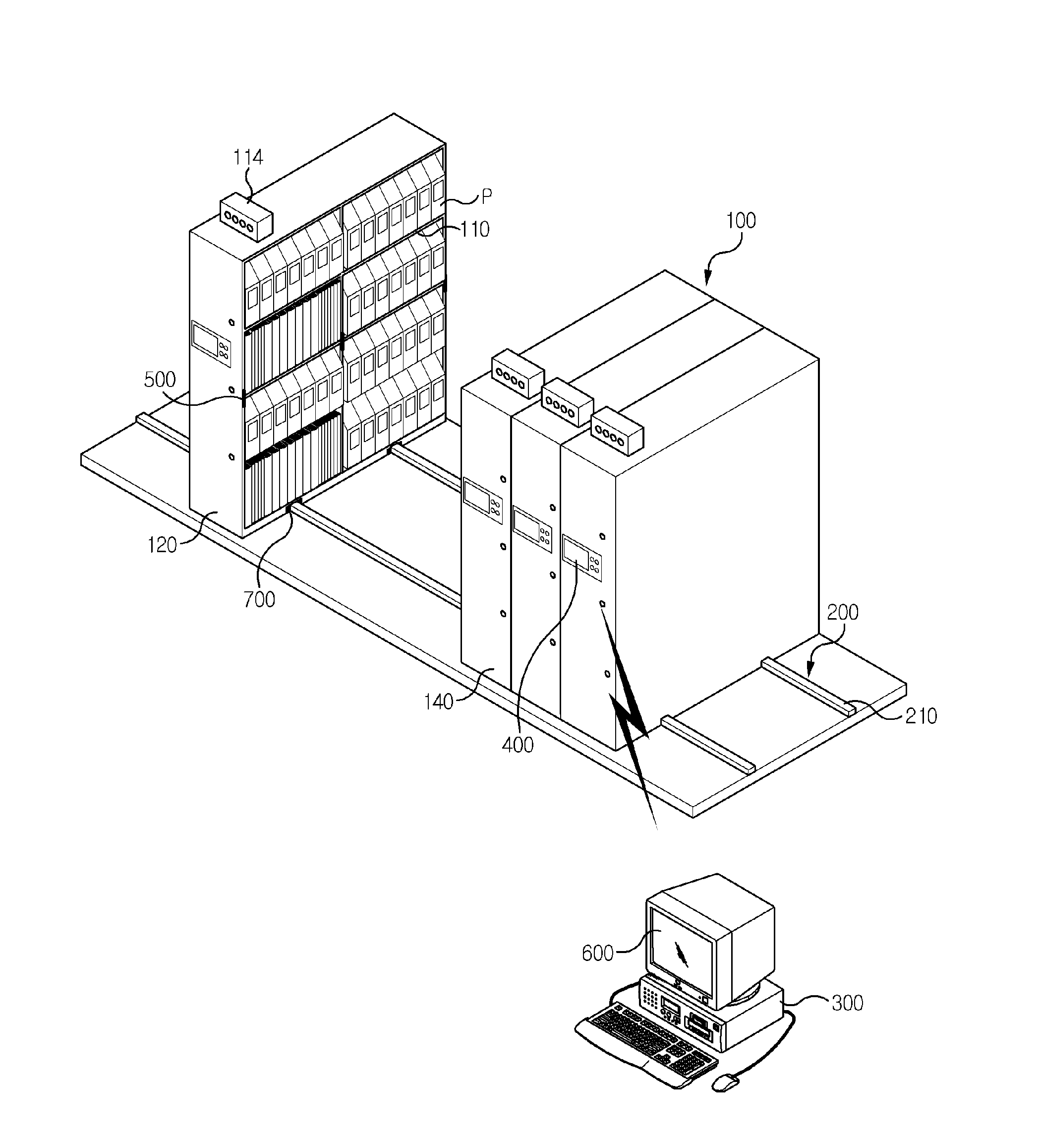 Mobile rack for a library and RFID system for a library including the same