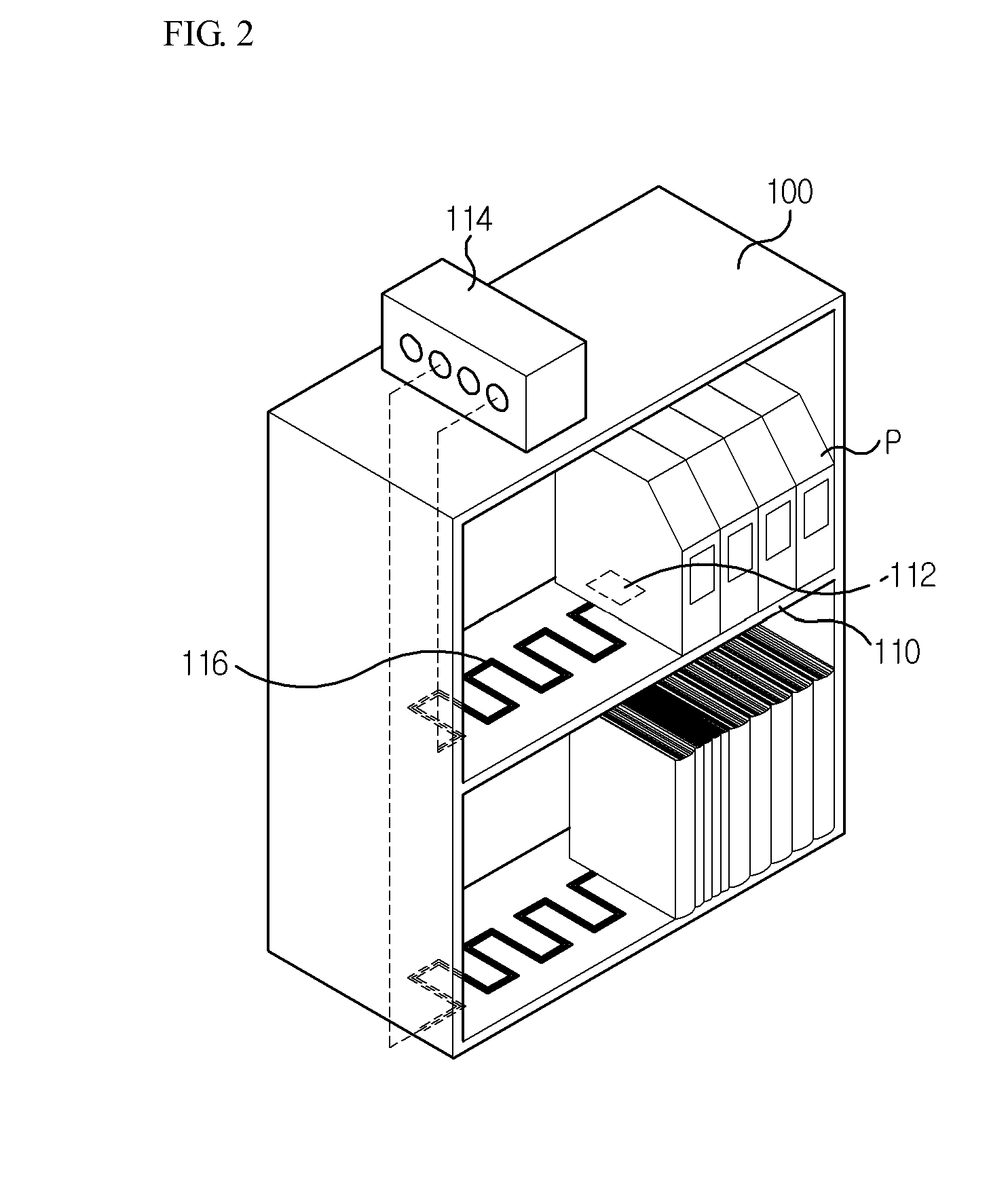 Mobile rack for a library and RFID system for a library including the same