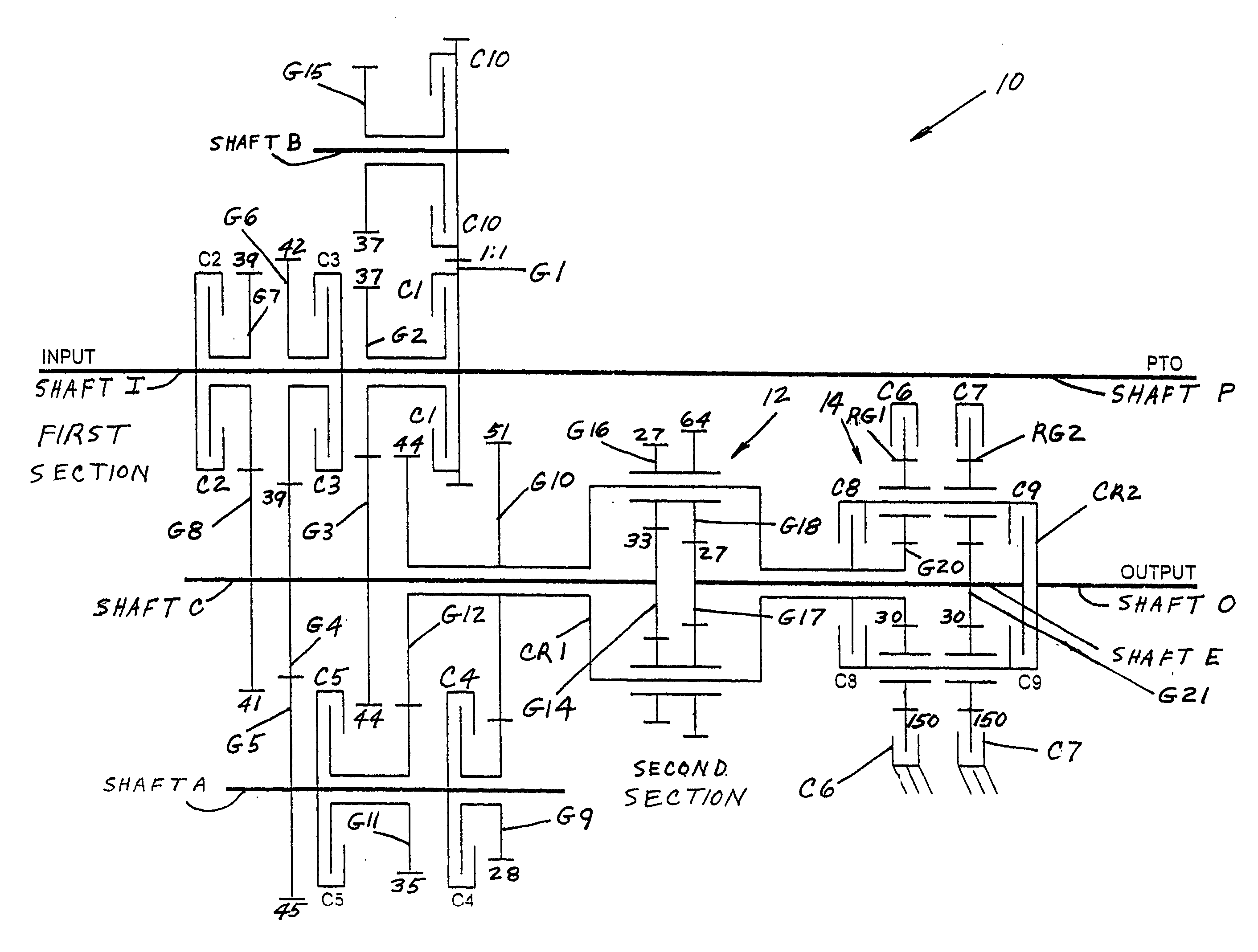 Smoothly shifting multispeed transmission