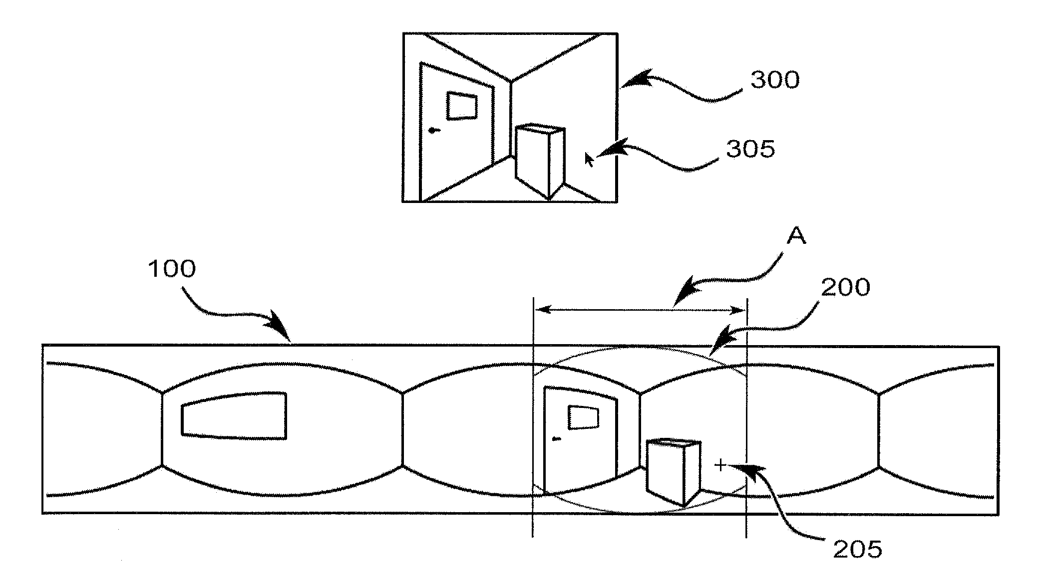 Display-based interactive simulation with dynamic panorama