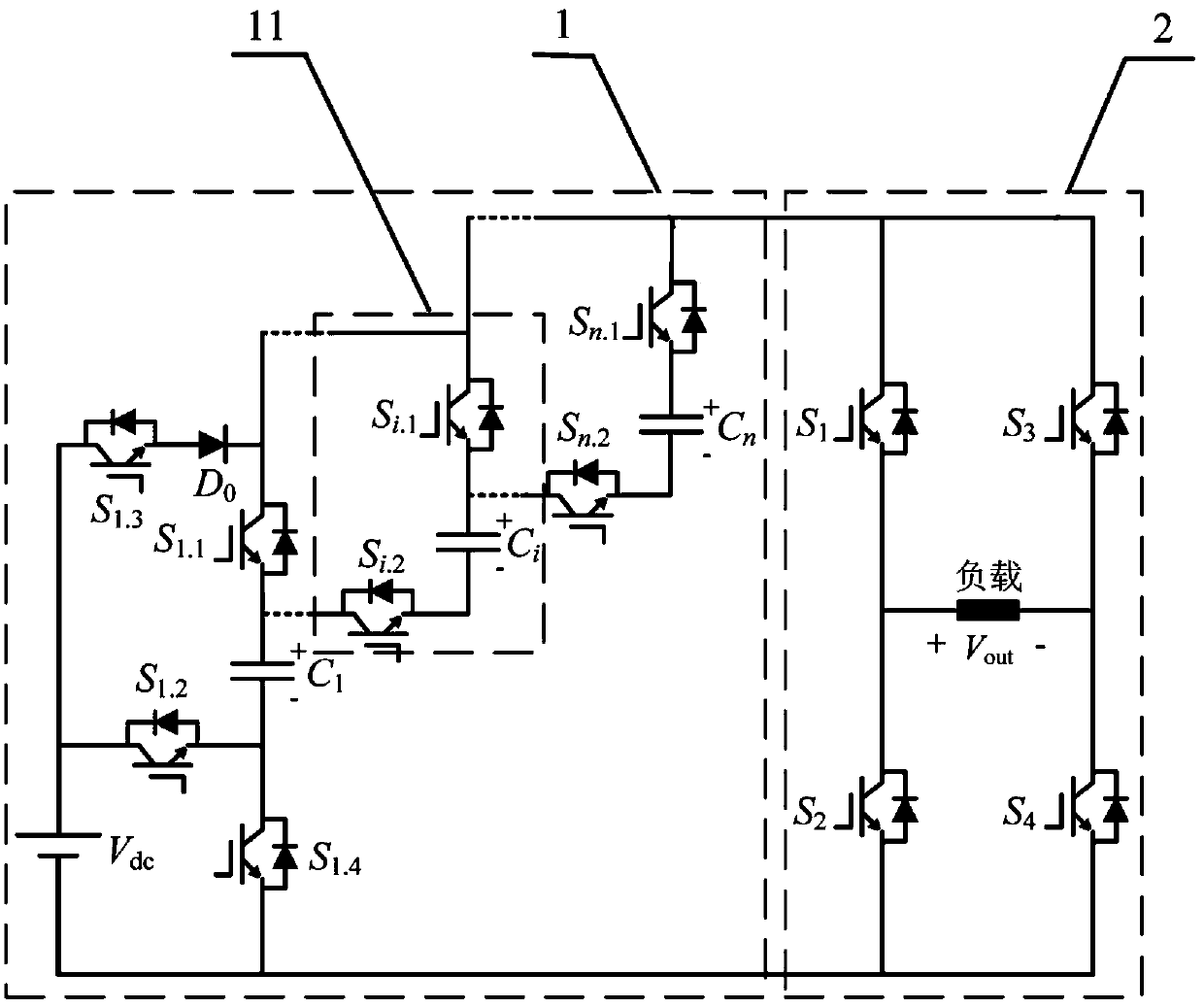 Switched capacitor N-level inverter and modulation method thereof